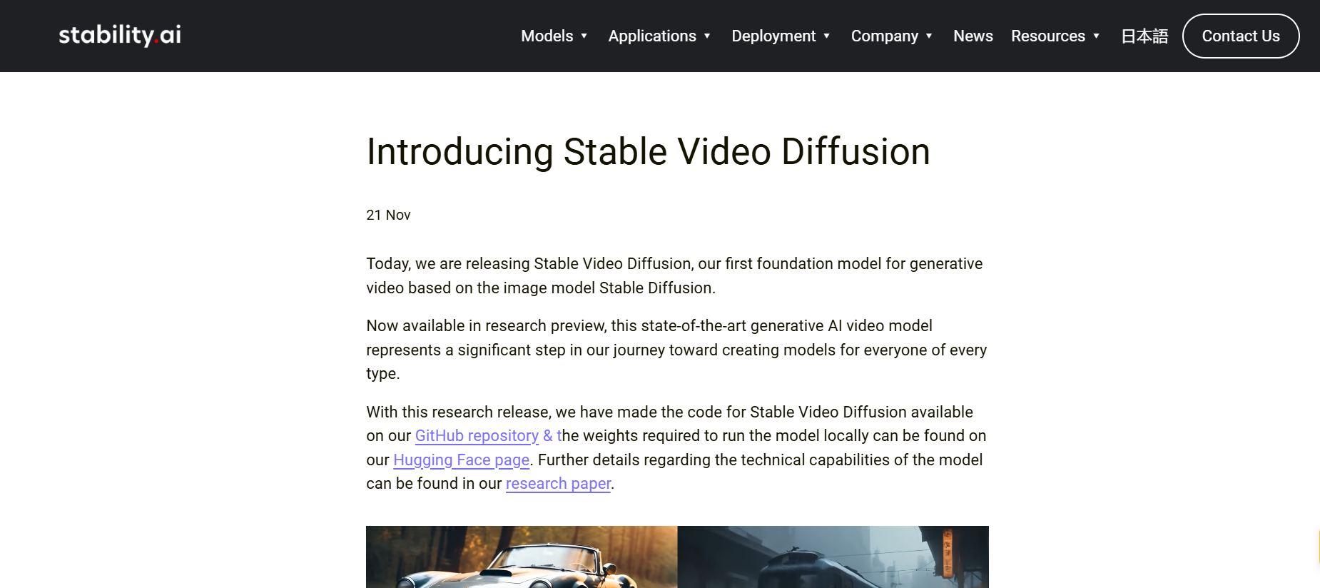 Stable Video Diffusion