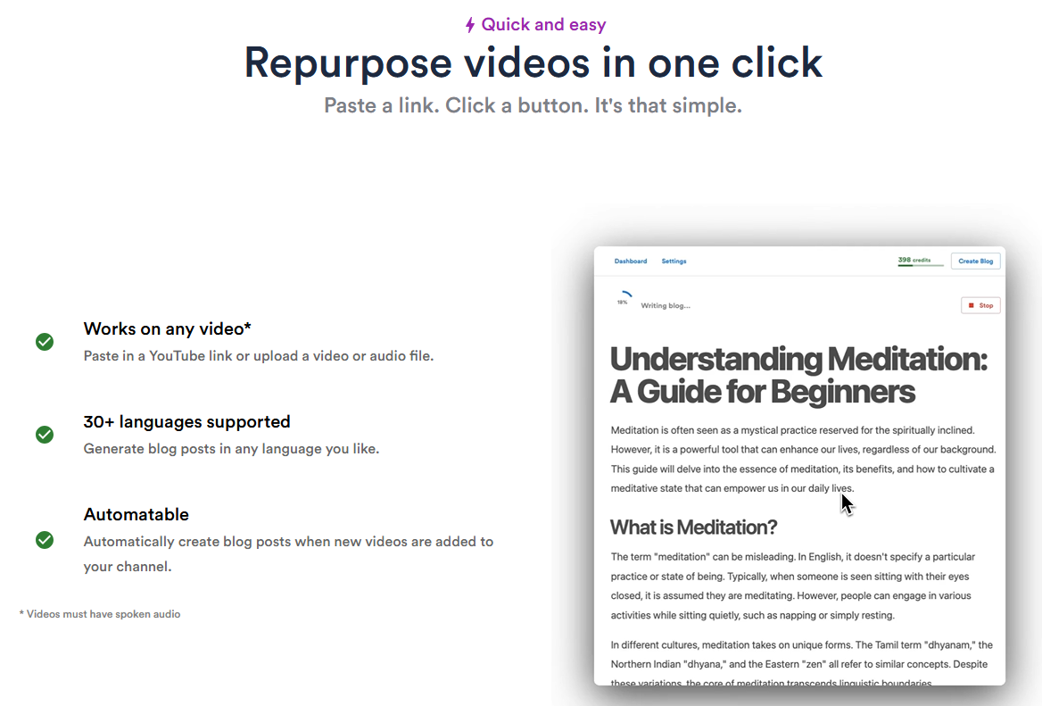 Video To Blog Review
